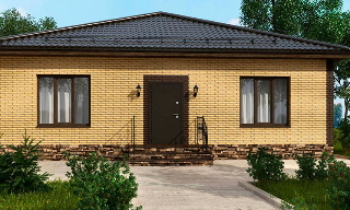 Проекты одноэтажных домов из кирпича | Строй-Мск - Кингисепп от 3674 рублей