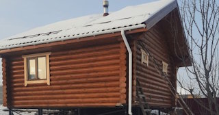 Баня из оцилиндрованного бревна под ключ в Кингисеппе - от 136461 рублей